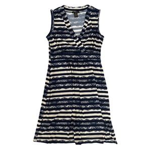 COPY - Susan Lawrence Stripe and Lace Print Dress Size Medium Petite